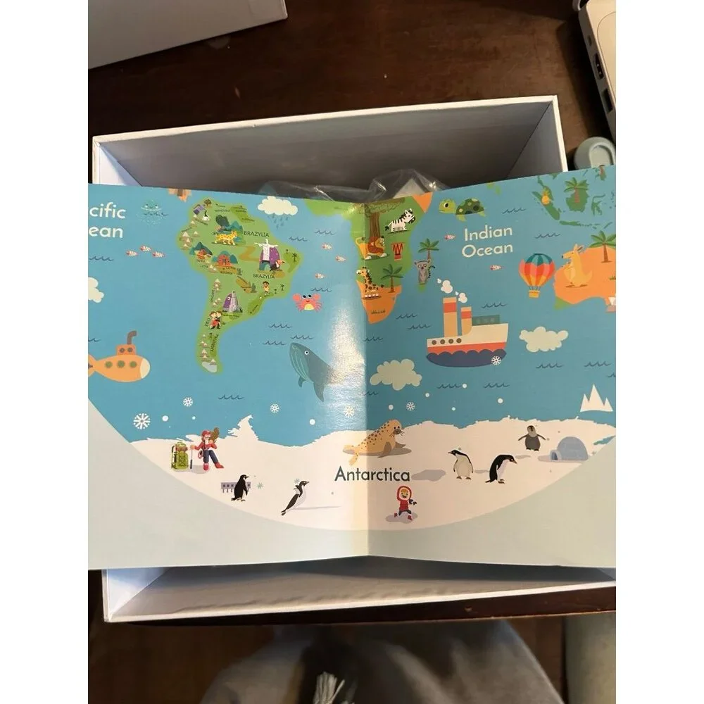 World Map Kids Puzzle - Blue & Green Educational Jigsaw